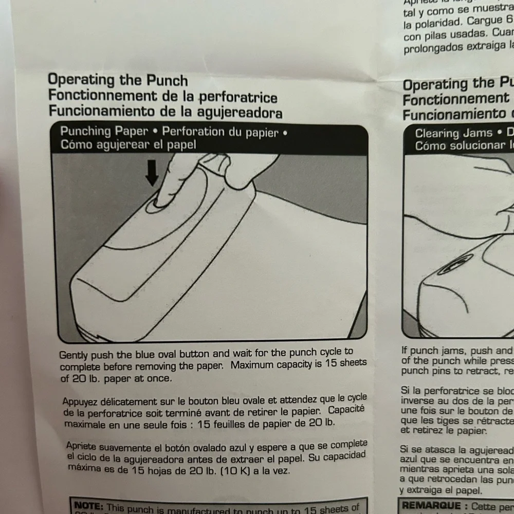 Swingline (2007) Electric Portable Desktop 3-Hole Punch - Batteries Not Included - Picture 16 of 17